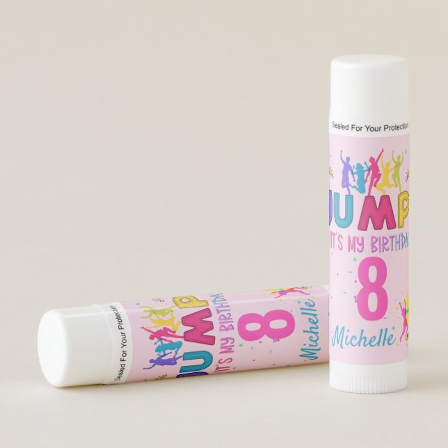 Jump Party It's my birthday Trampoline Bounce  Lip Balm (Front)