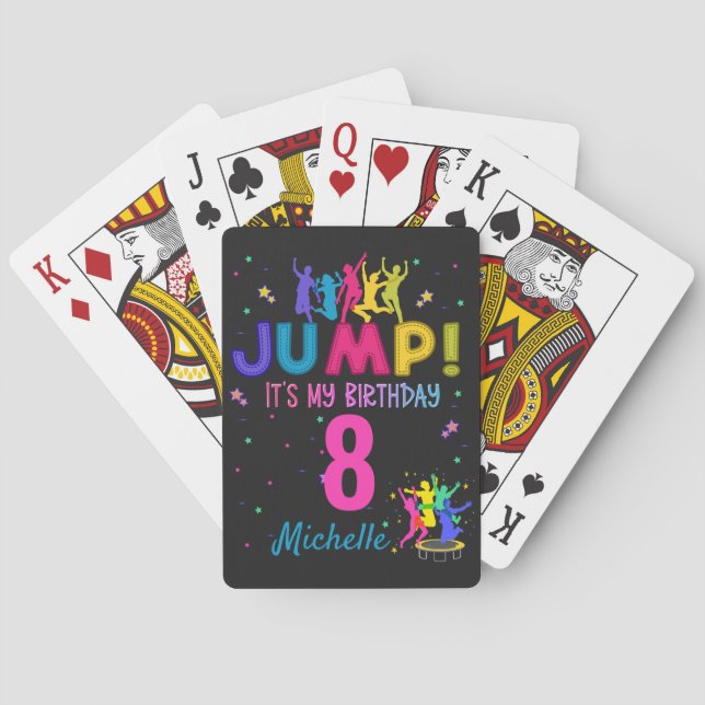 Jump Party It's my birthday Trampoline Bounce  Poker Cards (Back)
