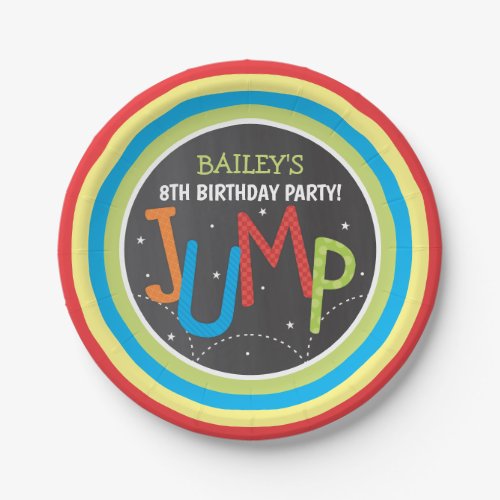 Jump Party Trampoline Party Paper Plate Chalkboard