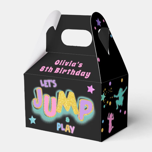 Jump Play Birthday Jump Trampoline Party Favor Box (Front Side)