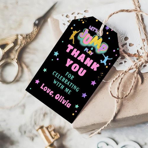 Jump Play Birthday Jump Trampoline Party Thank You Gift Tags