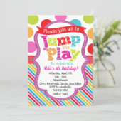 Jump & Play Polka Dot Stripe Party Invitation (Standing Front)