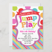 Jump & Play Polka Dot Stripe Party Invitation (Front)