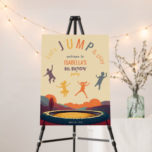Jump & Play Trampoline Kid Birthday Party Welcome Foam Board