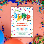 Jump Play Trampoline Park Party Kids Birthday   Invitation<br><div class="desc">Personalize your amazing Jump Play Trampoline Park Party Colorful Kids Birthday Invitation with your kid's name/age and surprise family and friends! Feel free to contact us if you need help,  and we will gladly assist you.</div>