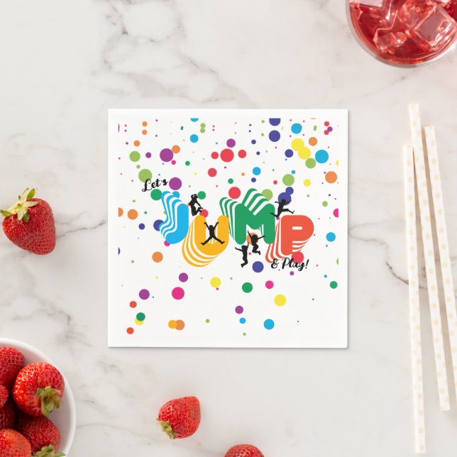 Jump Play Trampoline Park Party Kids Birthday  Napkins (Insitu)