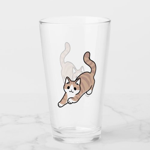 Jump Purr Jump Playful Cat Design with Fun Art Glass