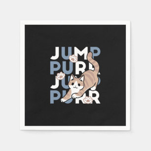 Jump Purr Jump: Playful Cat Design with Fun Art Napkins