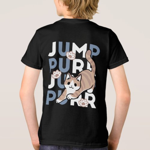 Jump Purr Jump Playful Cat Design with Fun Art Tri_Blend Shirt