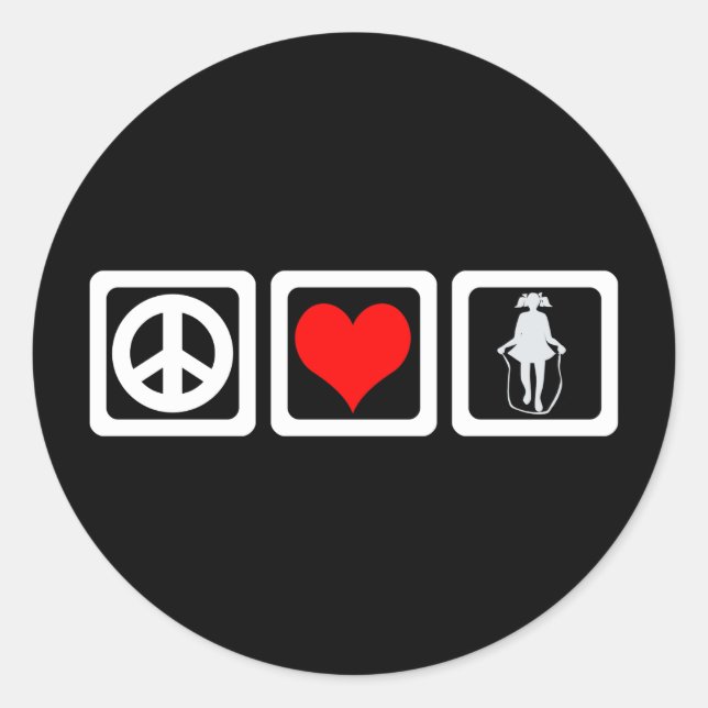 Jump rope classic round sticker (Front)