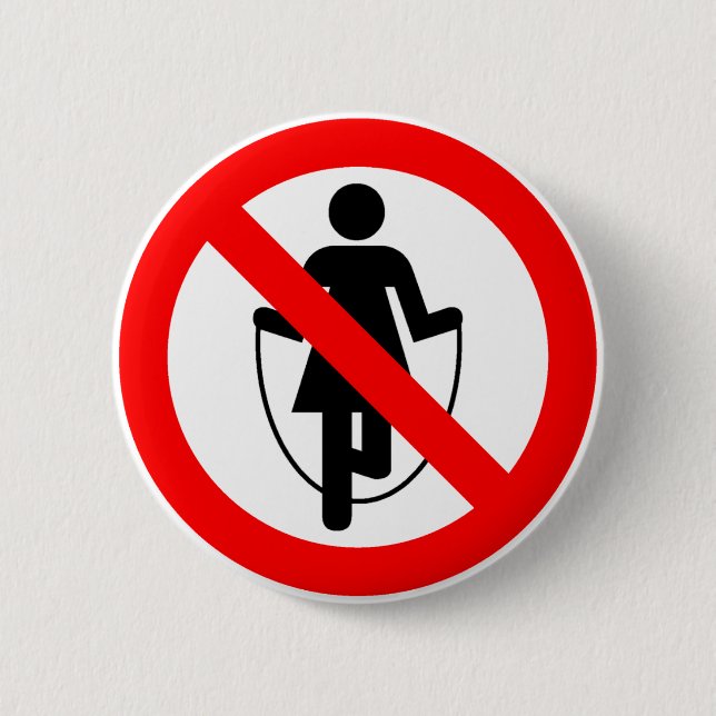 Jump Rope Prohibited Highway Sign Button (Front)