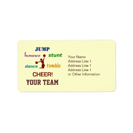 Jump Stunt Bounce Cheerleader Address Labels