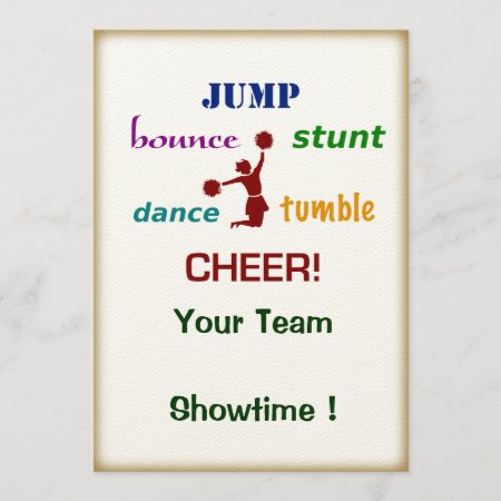 Jump Stunt Bounce Cheerleader Event Invitation
