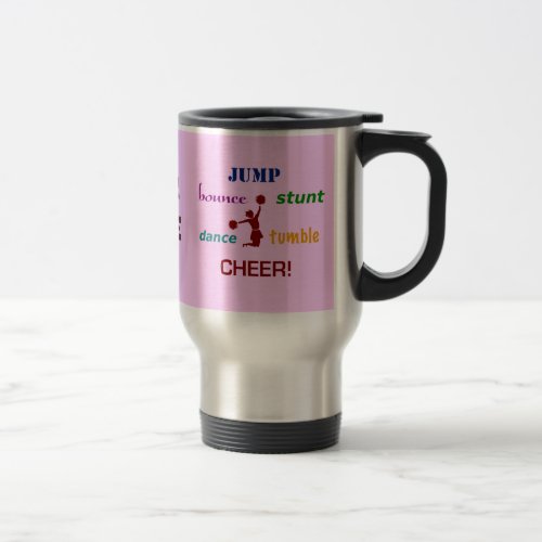 Jump Stunt Bounce Cheerleader Travel Mug