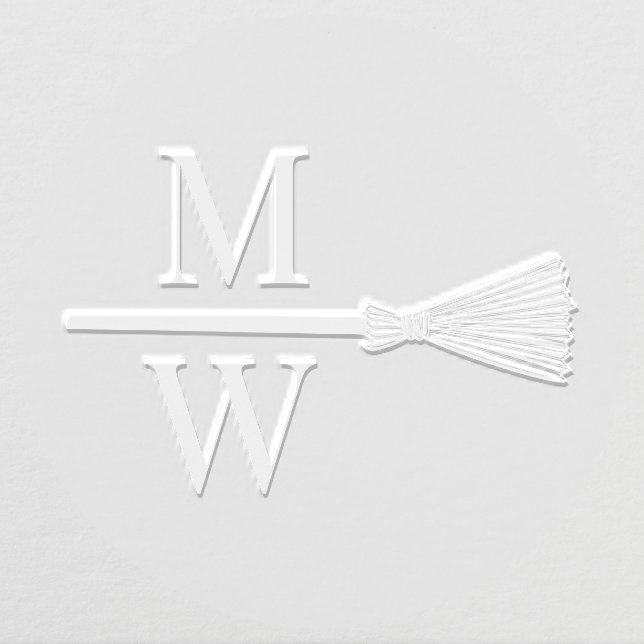 Jump the Broom D Couple Wedding 2 Initial Monogram Embosser (Design)