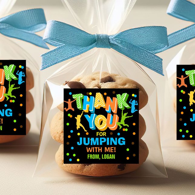 Jump Trampoline Birthday Favor Sticker (Creator Uploaded)