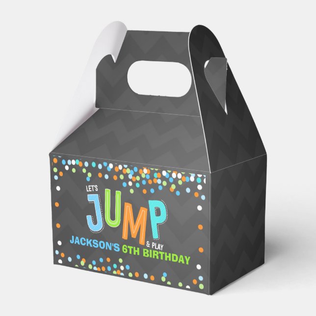Jump Trampoline Birthday Party Supplies Decor Favor Boxes (Front Side)