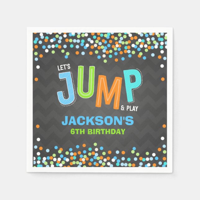 Jump Trampoline Birthday Party Supplies Decor  Napkins (Front)