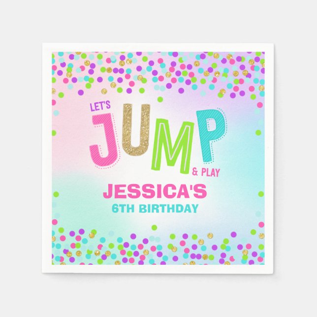 Jump Trampoline Birthday Party Supplies Decor Napkins (Front)