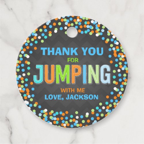 Jump Trampoline Birthday Party Supplies Gift  Favor Tags