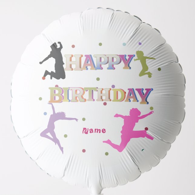 Jump Trampoline Bounce House Birthday Party  Balloon (Front)