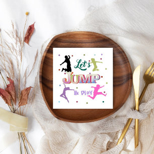 Jump Trampoline Colorful Birthday Party Napkins