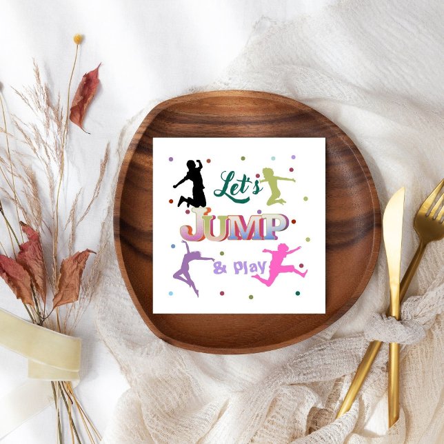 Jump Trampoline Colorful Birthday Party  Napkins (Creator Uploaded)