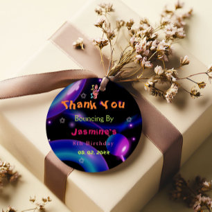 Jump Trampoline Colorful girl birthday party Favor Tags