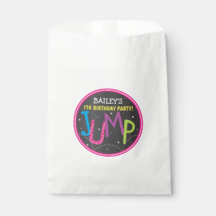 Jump Trampoline Girl Birthday Party Neon Chalk Favor Bag