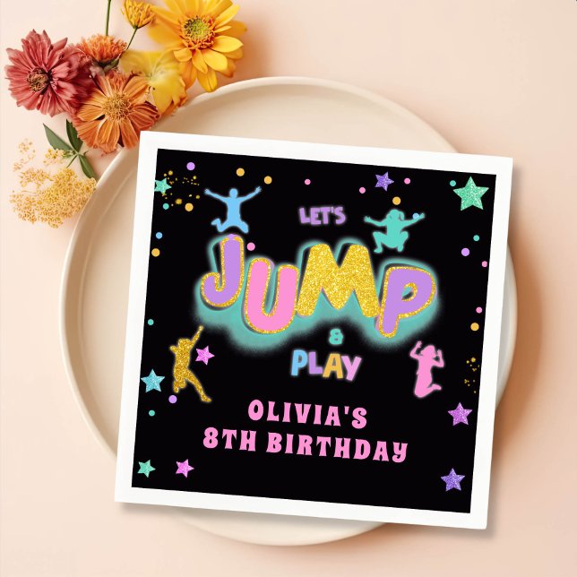 Jump Trampoline Jump Play Birthday Party Napkins (Creator Uploaded)