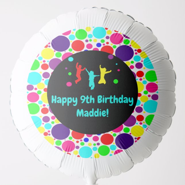 Jump/Trampoline Park Birthday Party Balloon (Front)