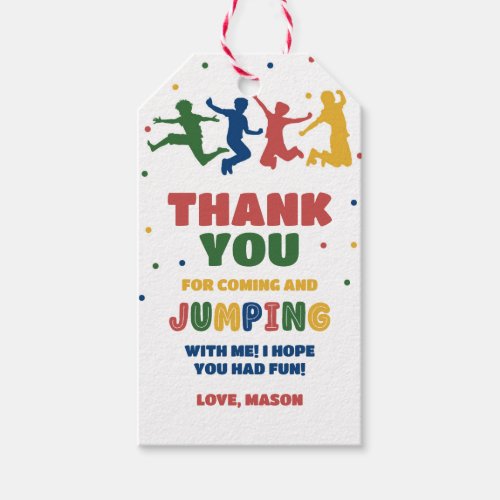 Jump Trampoline Park Boys Birthday Party Favor Gift Tags