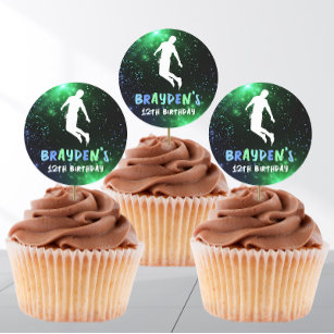 Jump Trampoline Park Stickers   Cupcake Toppers