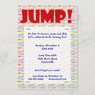 Jump Words Invitation