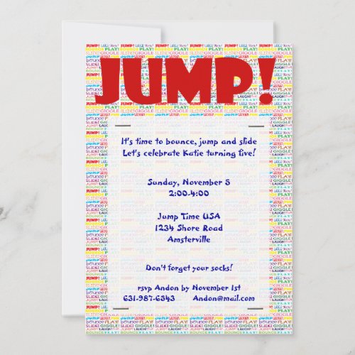 Jump Words Invitation
