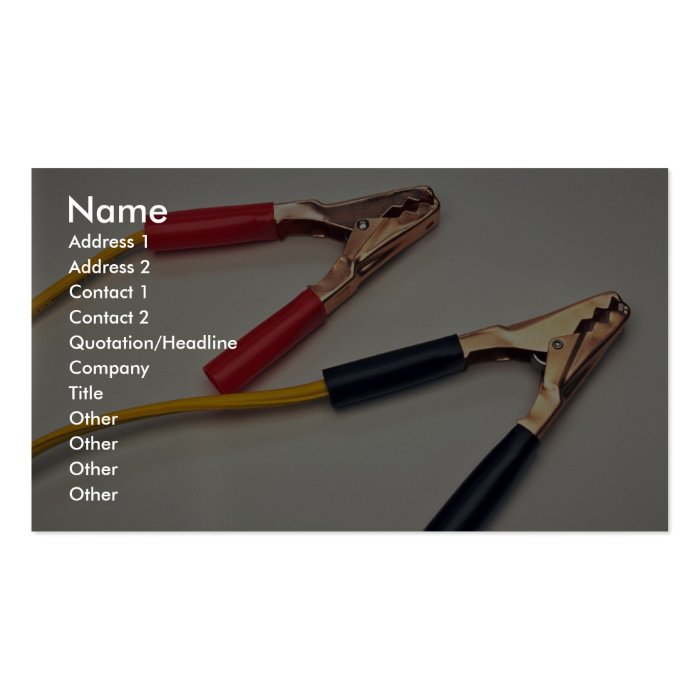 Jumper cables business card template