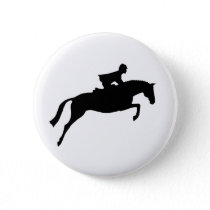 Jumper Horse Silhouette Button