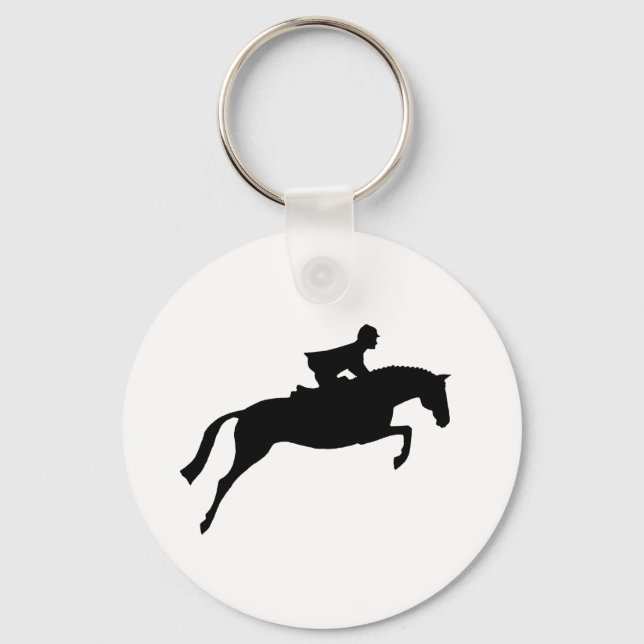Jumper Horse Silhouette Keychain (Front)