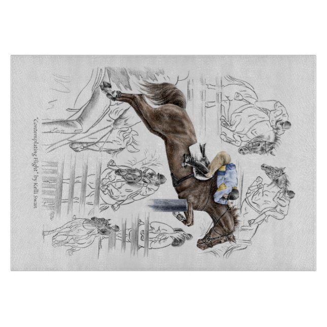 Jumper Horses Fences Montage Cutting Board (Front)