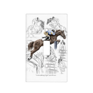Jumper Horses Fences Montage Light Switch Cover