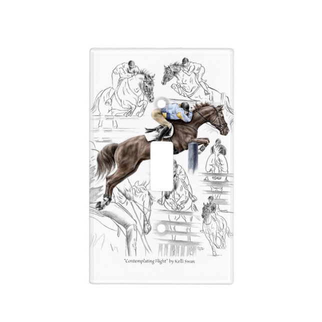 Jumper Horses Fences Montage Light Switch Cover (Front)