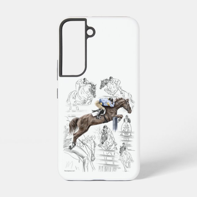Jumper Horses Fences Montage Samsung Galaxy Case (Back)