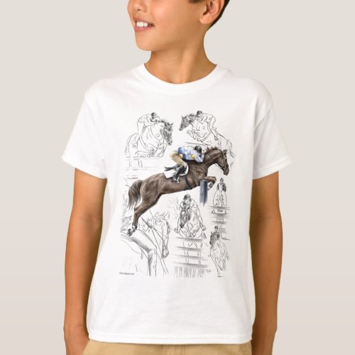 Jumper Horses Fences Montage T_Shirt