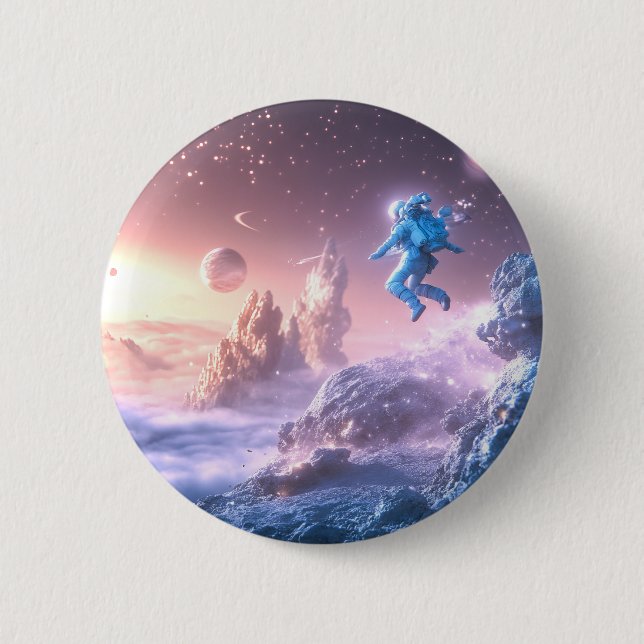 Jumping Astronaut Button (Front)
