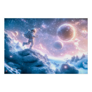 Jumping Astronaut Poster