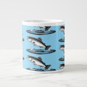 jumping atlantic salmon fish giant coffee mug