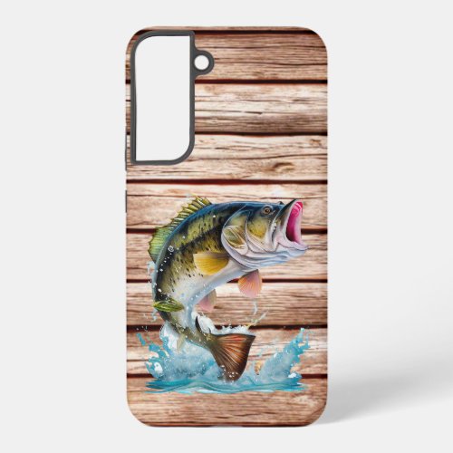 Jumping Bass Barn Wood Samsung Galaxy S22 Case