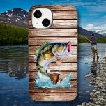 Jumping Bass Gone Fishing Case-Mate iPhone 14 Case<br><div class="desc">The Gone Fishing phone case is stylish and thematic, featuring a bold and eye-catching jumping bass on barn wood background. This product is sure to make a statement and be the envy of all your fishing buddies. With its high-quality materials and attention to detail, this case is the perfect addition...</div>