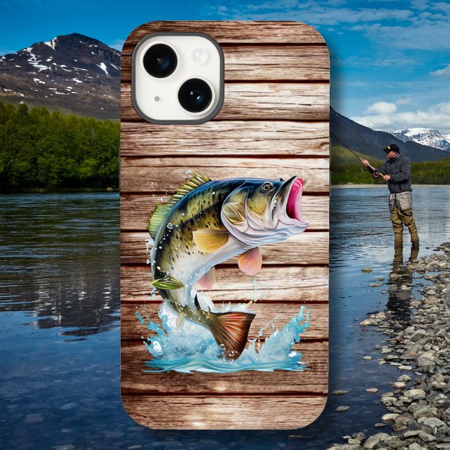 Jumping Bass Gone Fishing Case-Mate iPhone Case (Creator Uploaded)