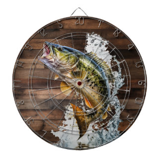 Jumping Bass Gone Fishing Dart Board